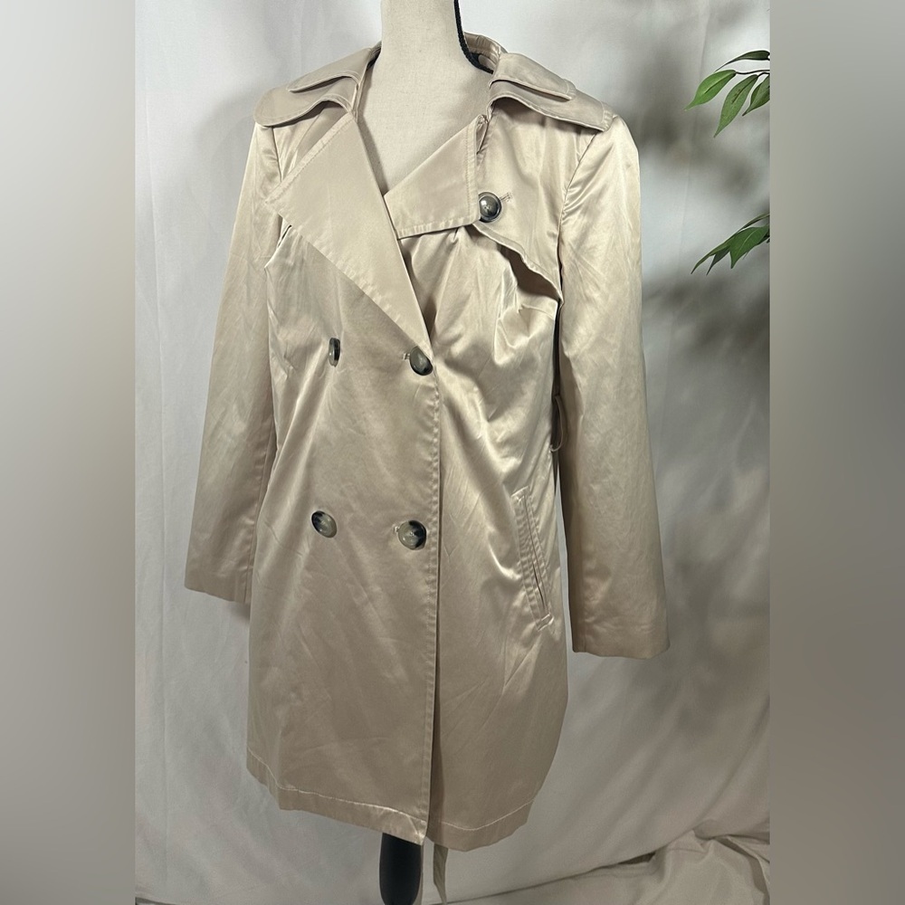 Alfani Shiny Trench Coat in Light Beige - Picture 9 of 12